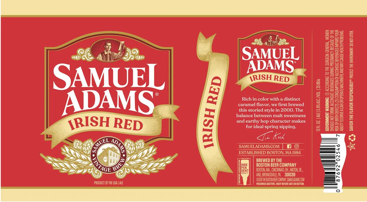Irish Red — full label as filed with TTB