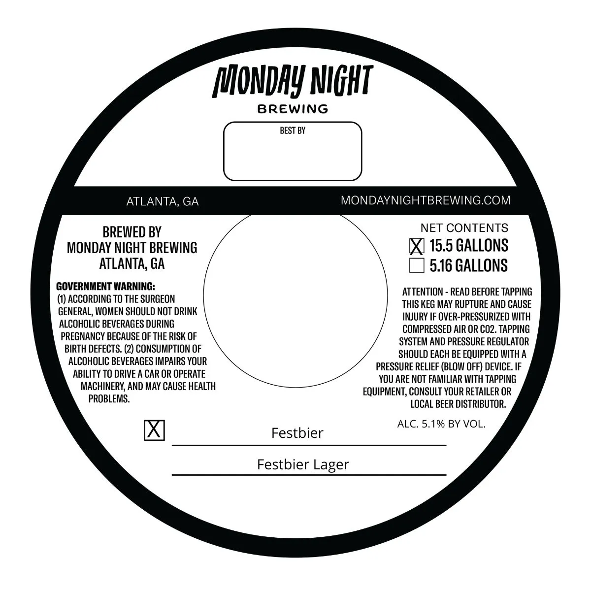 Festbier — full label as filed with TTB