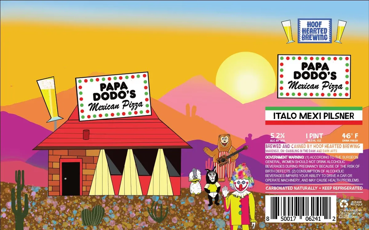 Papa Dodo's Mexican Pizza Italo Mexi Pilsner — full label as filed with TTB