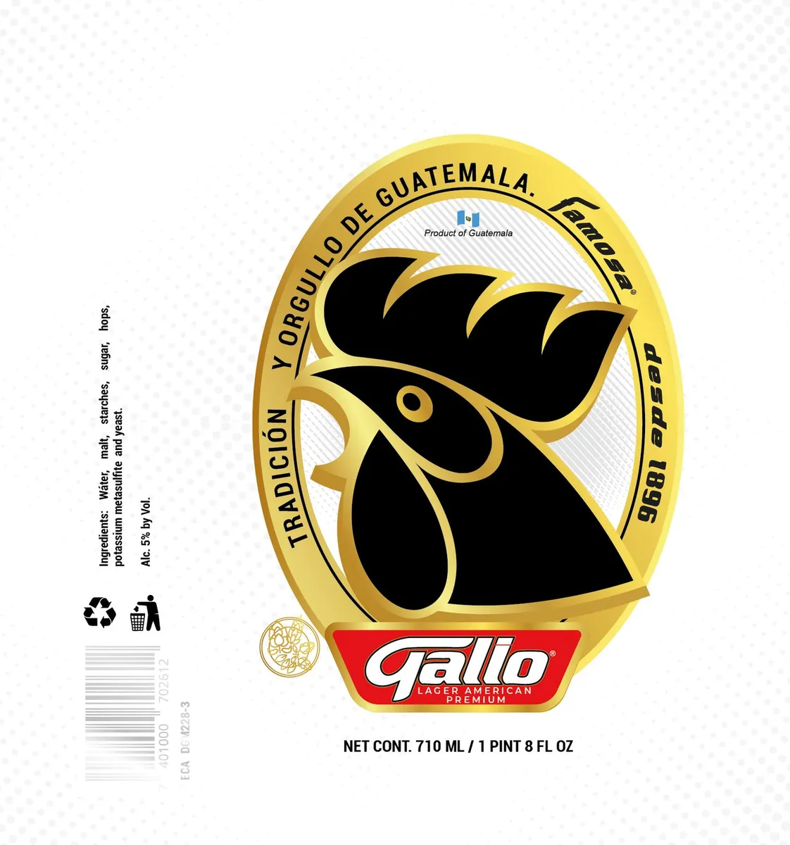 Galio Lager American Premium — full label as filed with TTB