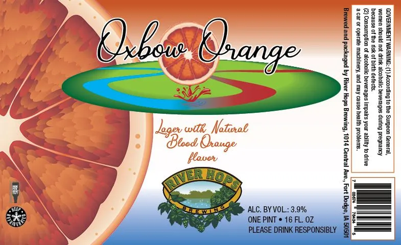 Oxbow Orange Lager — full label as filed with TTB