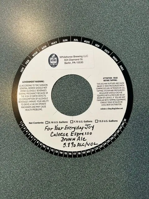 For Your Everyday Joy Caleese Espresso Brown Ale — full label as filed with TTB
