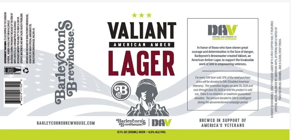 Valiant American Amber Lager label