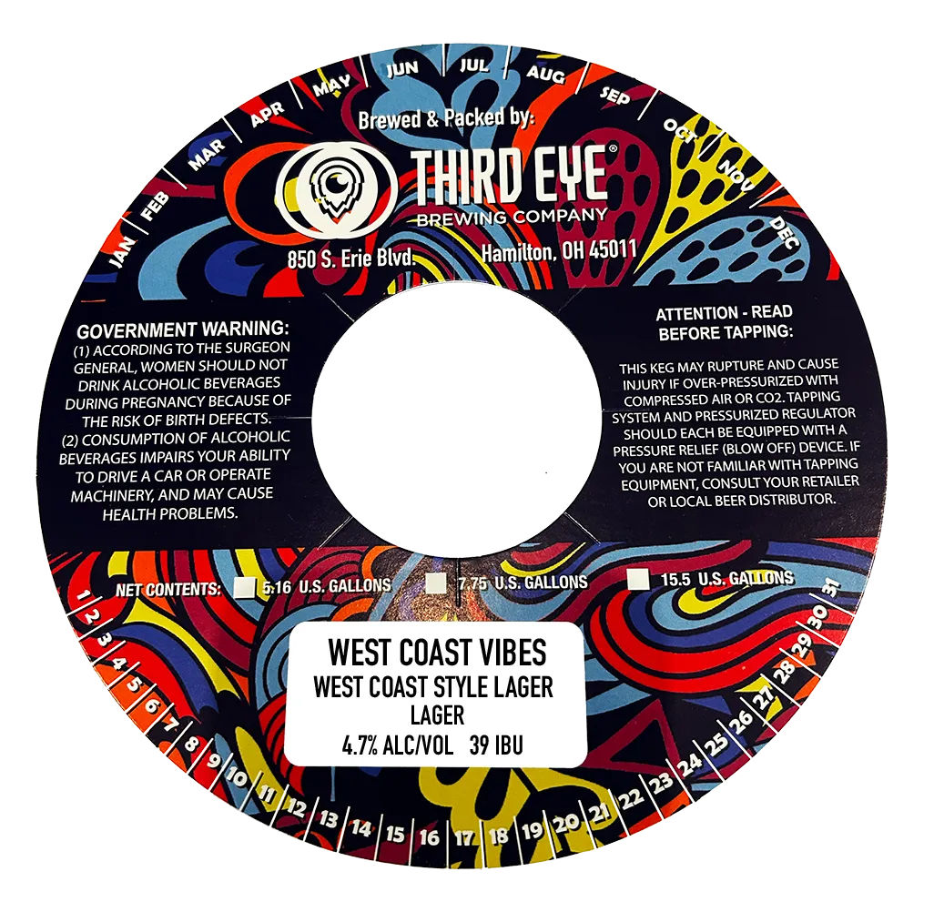 West Coast Vibes — full label as filed with TTB
