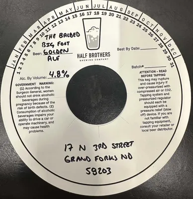 The Balded Big Foot Golden Ale label