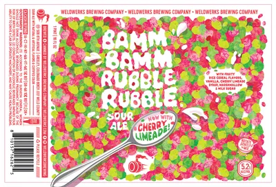 Bamm Bamm Rubble Rubble Now With Cherry Limeade label