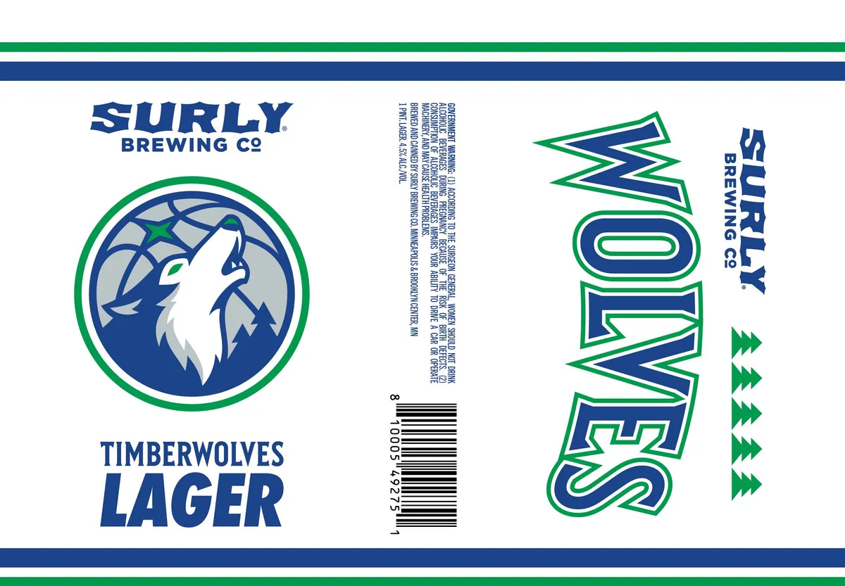 Timberwolves Lager — full label as filed with TTB