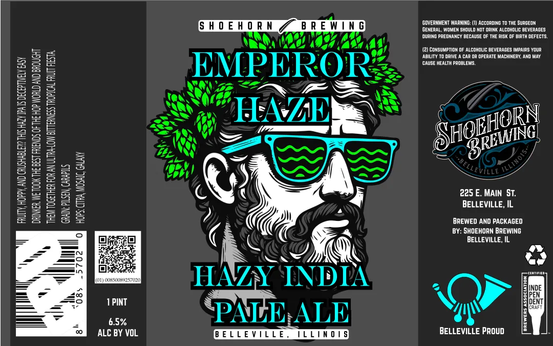 Emperor Haze Hazy India Pale Ale — full label as filed with TTB