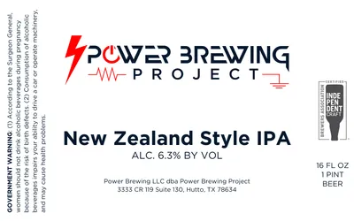 New Zealand Style IPA label