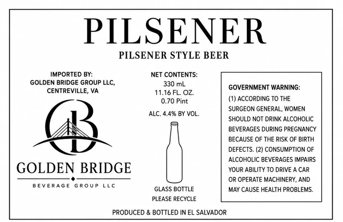 Pilsener — full label as filed with TTB