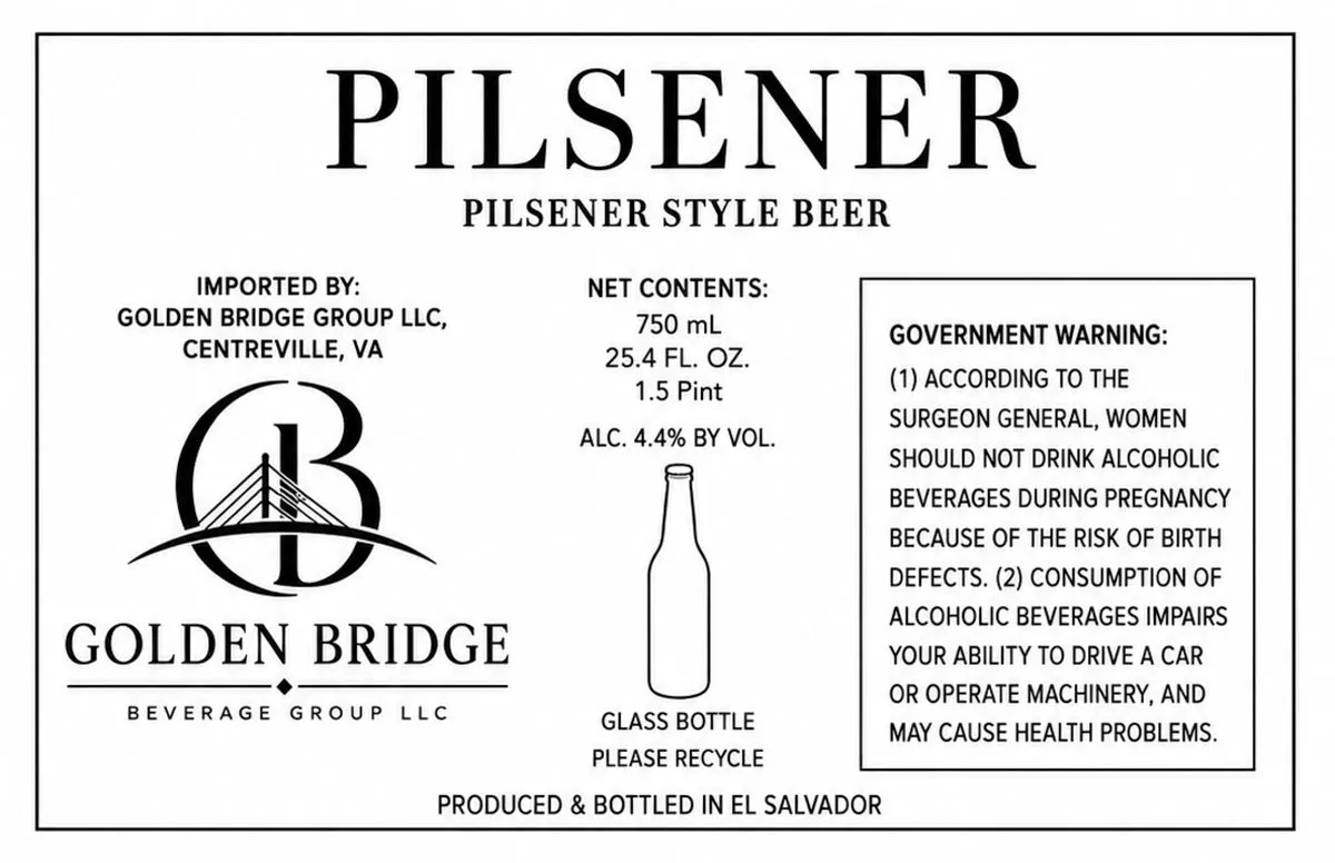 Pilsener — full label as filed with TTB