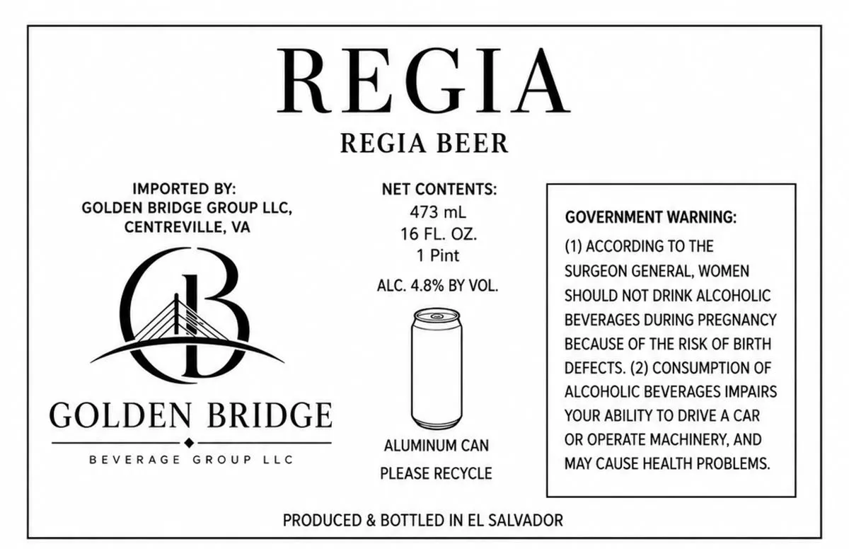 Regia Beer — full label as filed with TTB