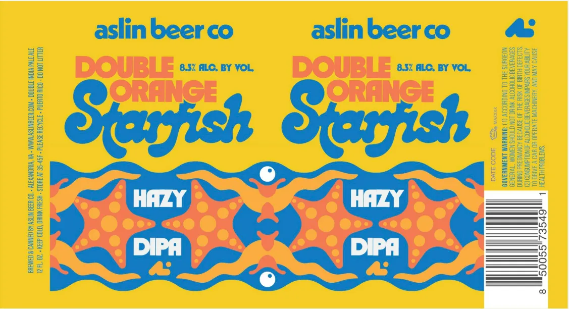 Double Orange Starfish — full label as filed with TTB