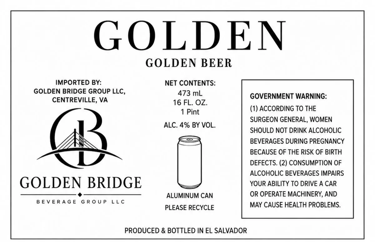 Golden — full label as filed with TTB