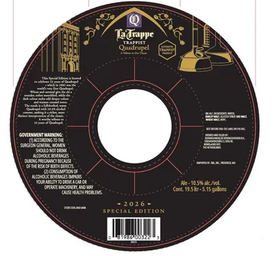 La Trappe Trappist Quadrupel label