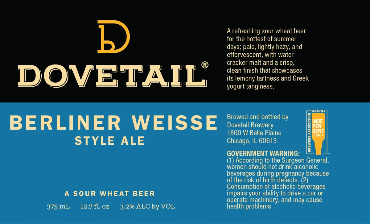 Berliner Weisse — full label as filed with TTB