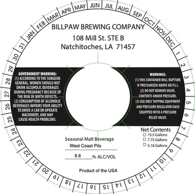 West Coast Pils label