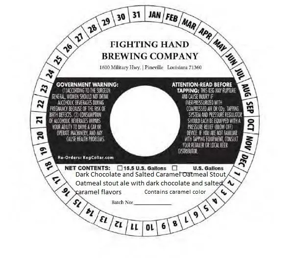 Dark Chocolate and Salted Caramel Oatmeal Stout — full label as filed with TTB