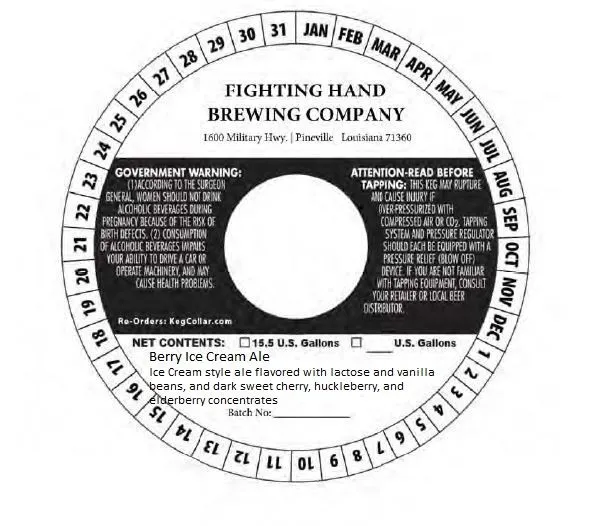 Berry Ice Cream Ale — full label as filed with TTB