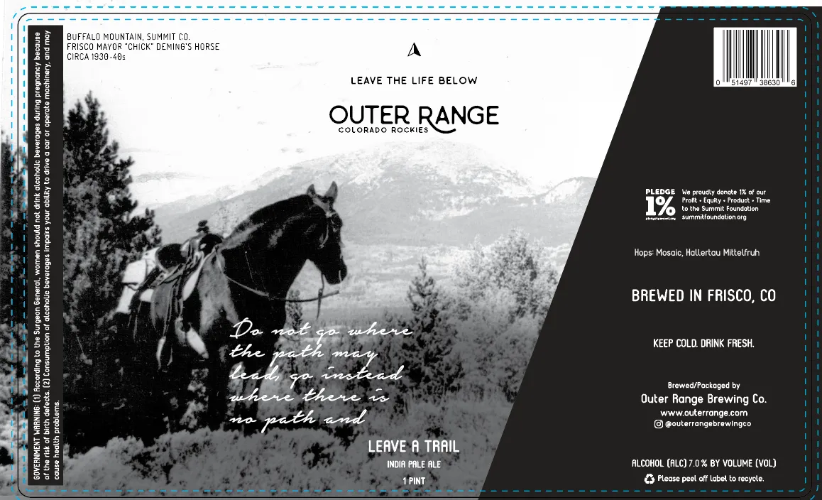 Leave A Trail — full label as filed with TTB