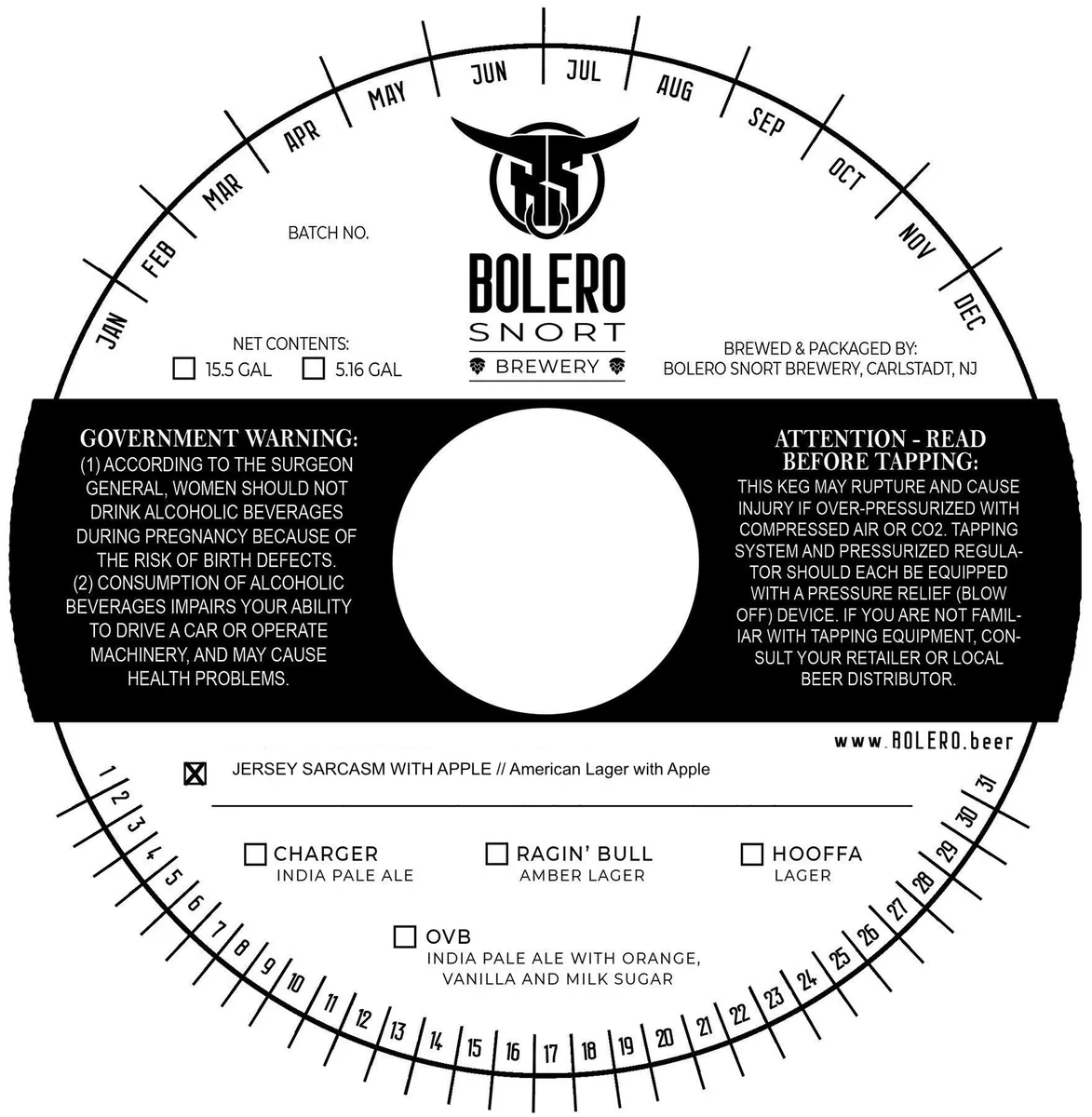 Jersey Sarcasm With Apple — full label as filed with TTB