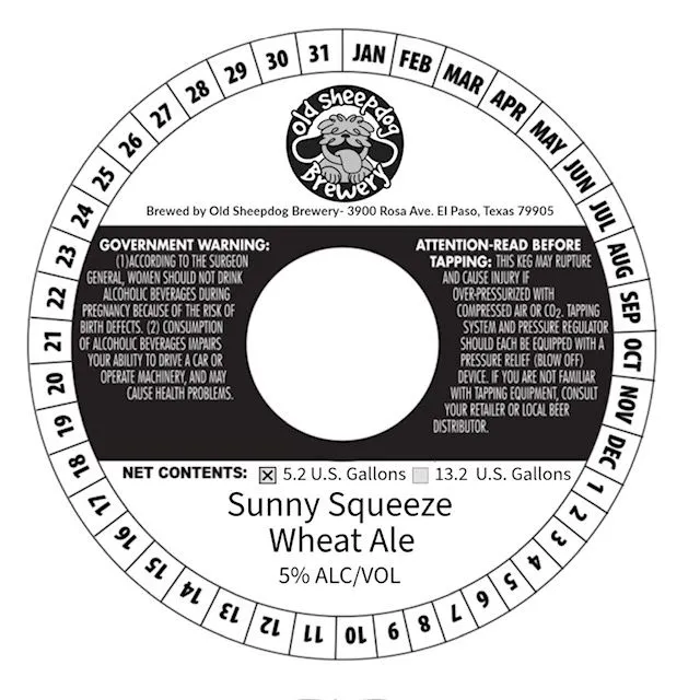 Sunny Squeeze — full label as filed with TTB