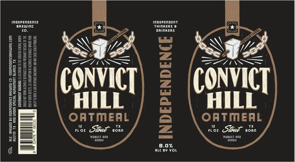 Convict Hill Oatmeal Stout — full label as filed with TTB