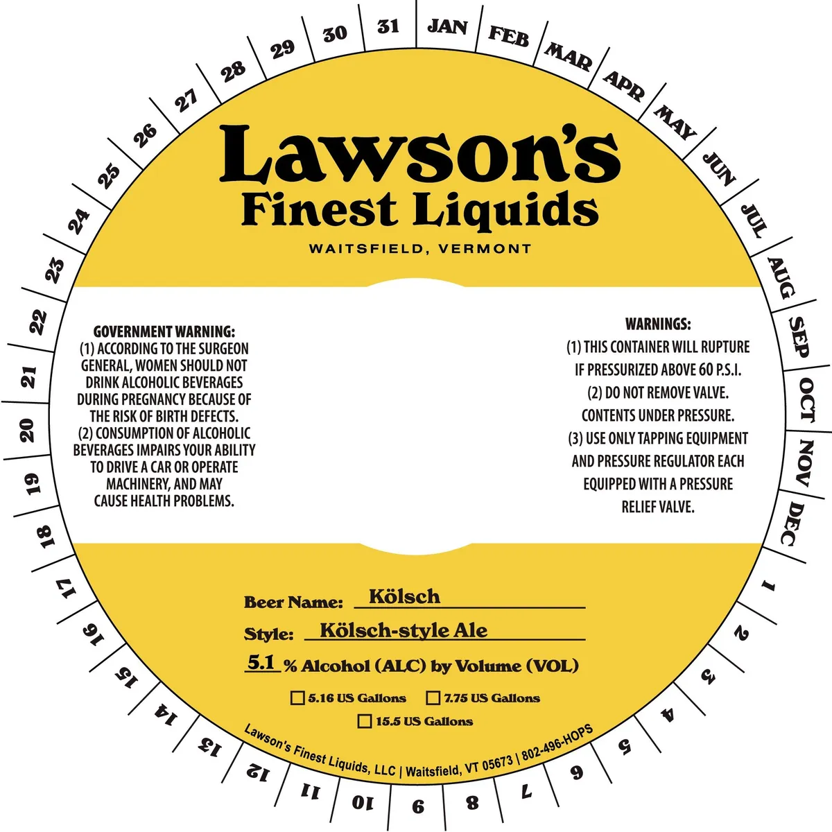 Kölsch — full label as filed with TTB