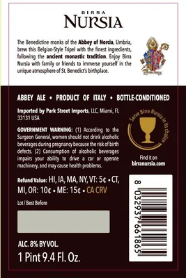 Birra Nursia Tripel label