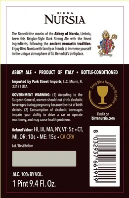 Birra Nursia Extra label