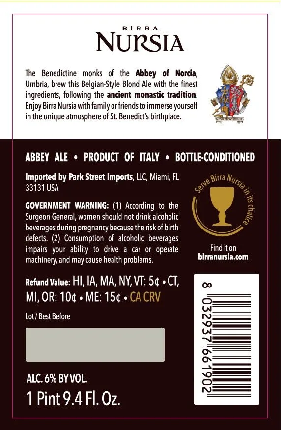 Birra Nursia Blond label