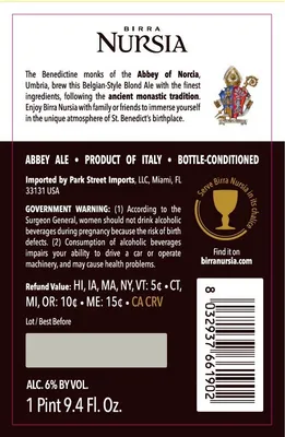 Birra Nursia Blond label