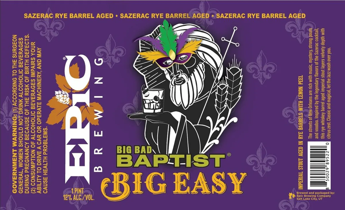 Big Bad Baptist Big Easy — full label as filed with TTB