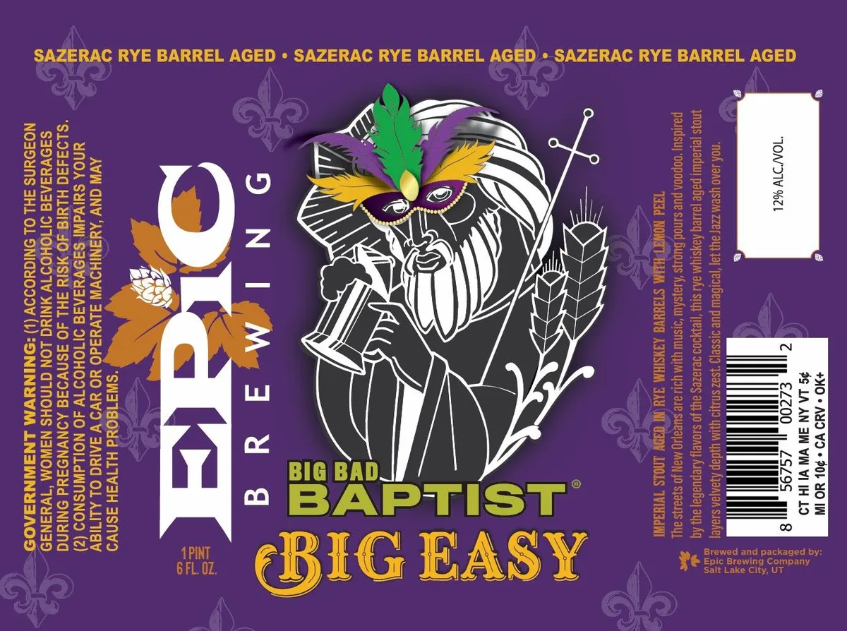 Big Bad Baptist Big Easy — full label as filed with TTB
