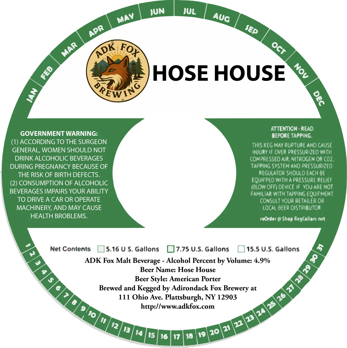 Hose House — full label as filed with TTB
