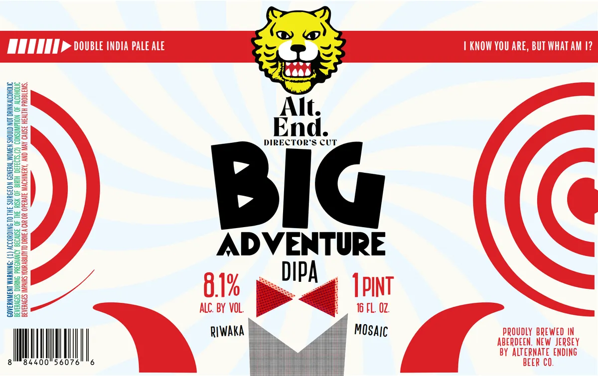 Big Adventure DIPA — full label as filed with TTB