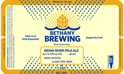 Indian River Pale Ale label