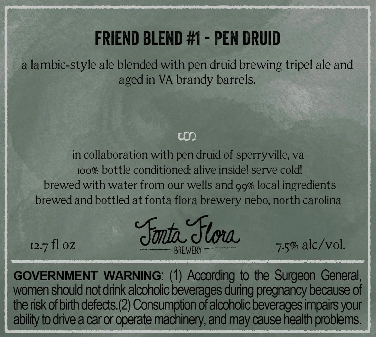 Friend Blend #1 - Pen Druid — full label as filed with TTB
