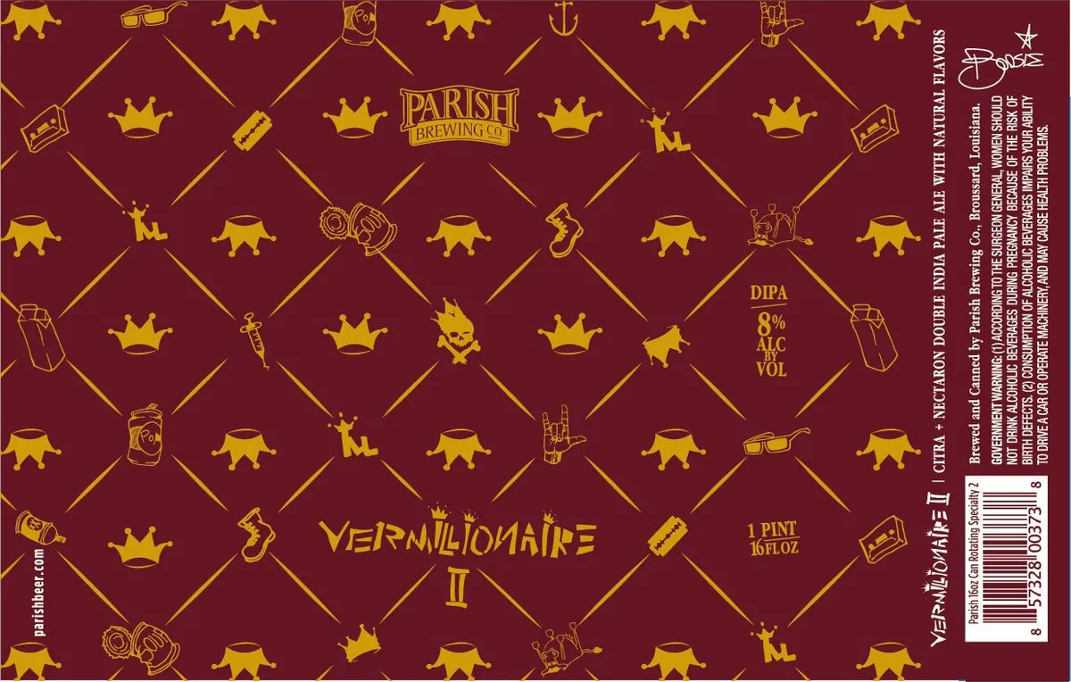 Vermillionaire II — full label as filed with TTB