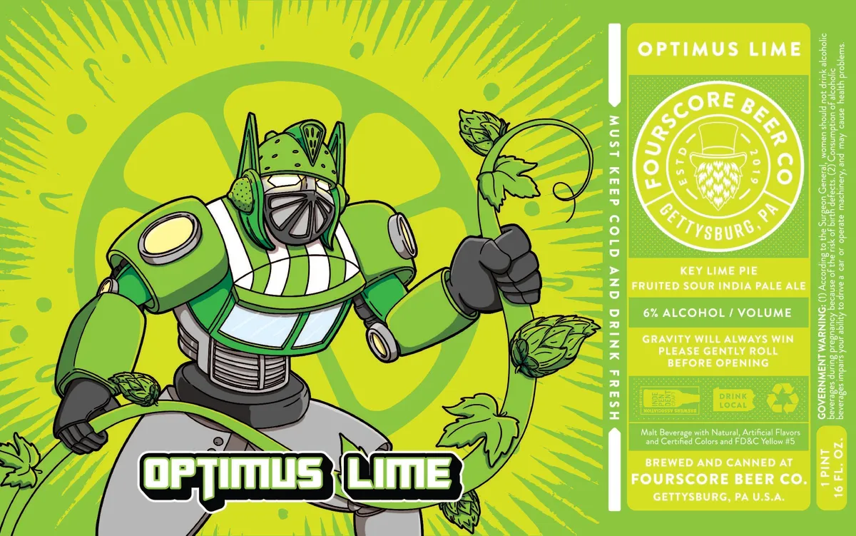 Optimus Lime — full label as filed with TTB