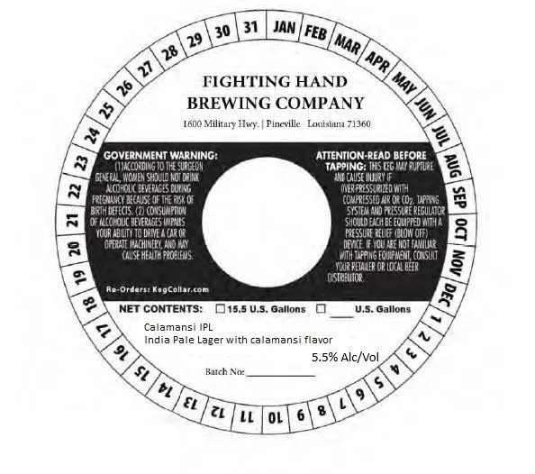 Calamansi IPL — full label as filed with TTB