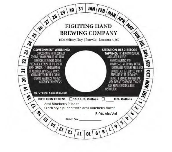 Acai Blueberry Pilsner — full label as filed with TTB
