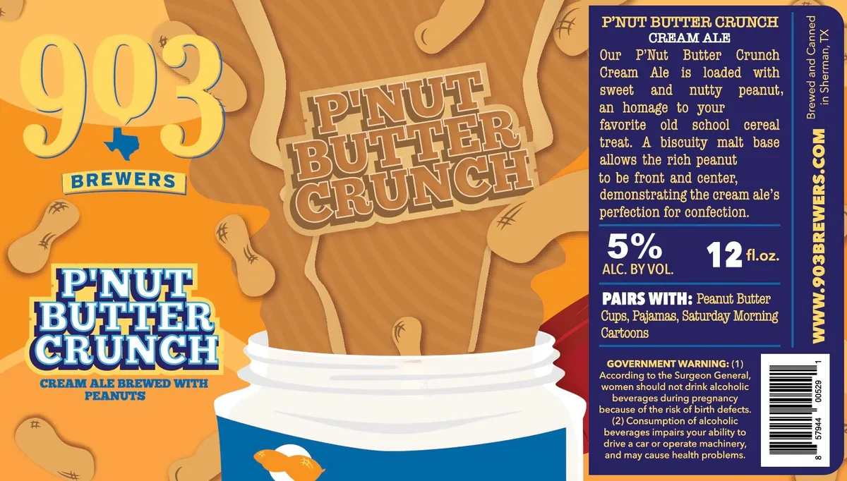 P'Nut Butter Crunch Cream Ale — full label as filed with TTB