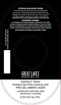 Perfect Twist Peanut Butter Chocolate Pretzel Amber Lager label