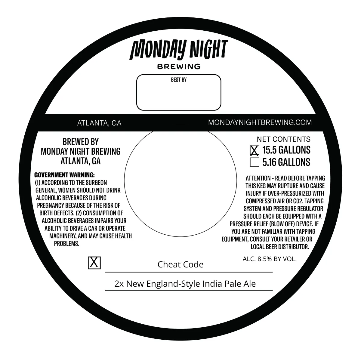 Cheat Code — full label as filed with TTB