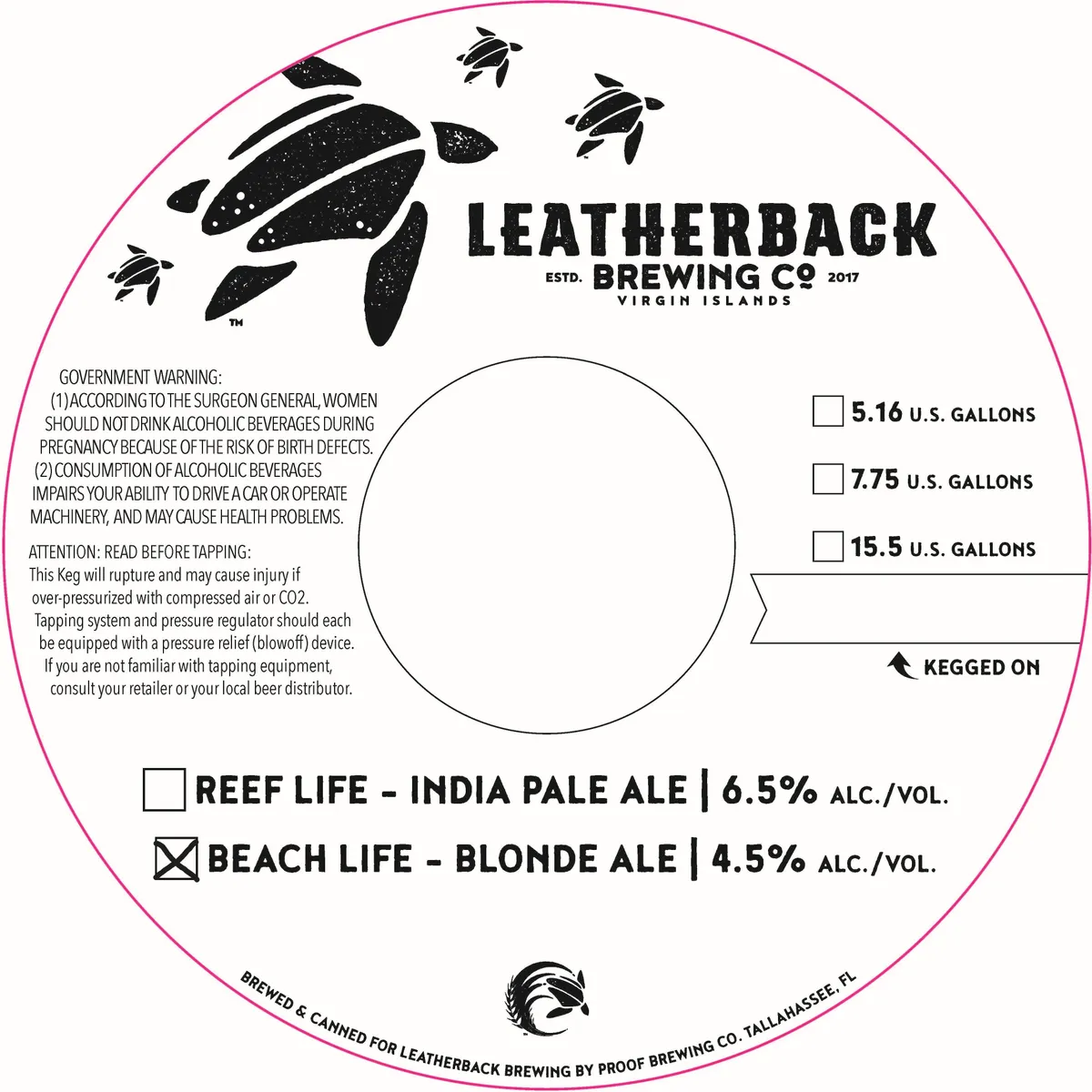 Beach Life — full label as filed with TTB