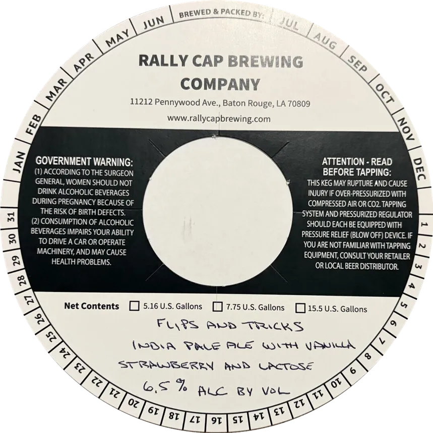 Flips And Tricks — full label as filed with TTB