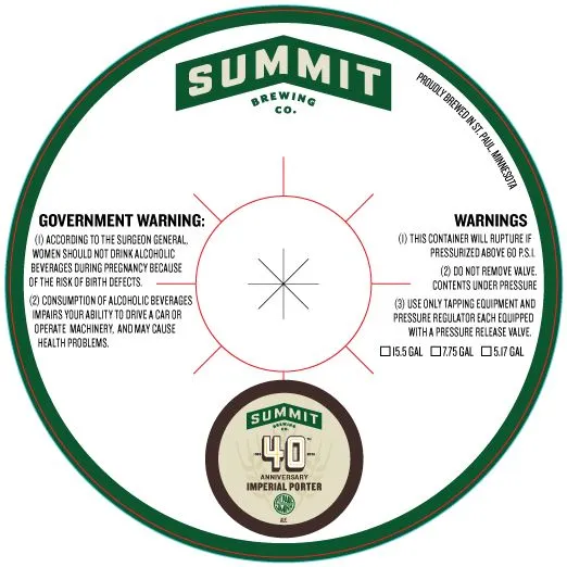 40th Anniversary Imperial Porter — full label as filed with TTB