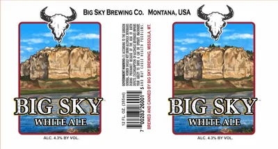 Big Sky White Ale label