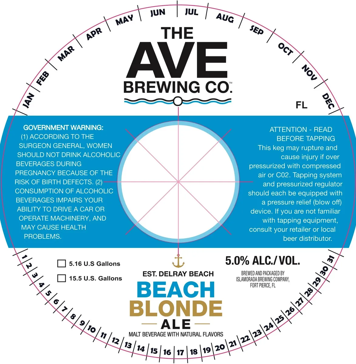 Beach Blonde Ale — full label as filed with TTB